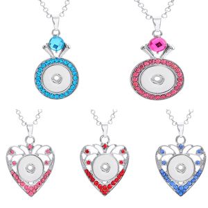 Mode Noosa Ronde / Love Heart Crystal Ginger Snap Button Hanger Ketting Sieraden DIY Matching 18mm Ginger Snaps Charms Dames