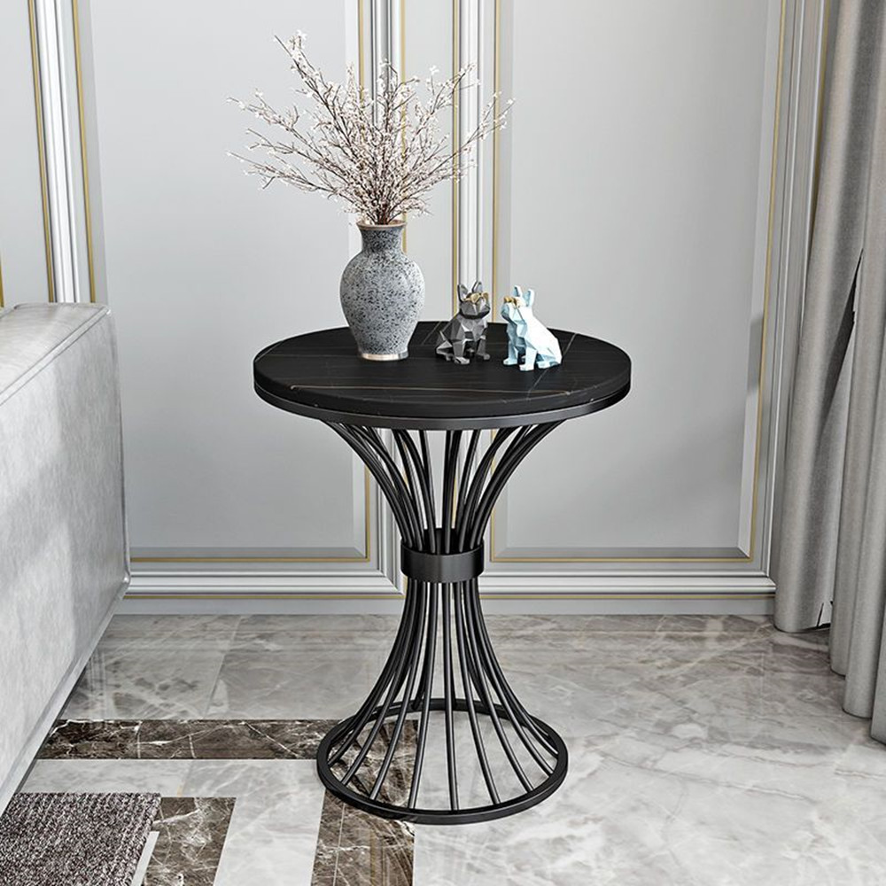 Mode nordiska stilar vardagsrum möbler runda bord metall cylinder kaffedisk för hem balkong restaurangdekor