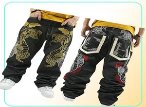 mode NY Skateboard broderie Dragon jeans COOL Graffiti long lâche pantalon décontracté décontracté Rap boy B BOY pantalon taille 34427295346