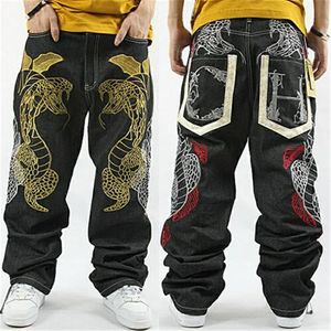 mode NY Skateboard borduren Draak jeans COOL Graffiti lange losse ontspannen casual broek Rap jongen B BOY broek maat 34-42239d