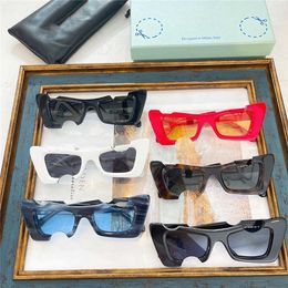 Moda OFF W gafas de sol Luxury Off new trendsetter Gafas de sol blancas brecha misma caja oeri021 con logotipo
