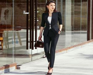 Mode Office Ladies Pant Suits For Women Business Suit Black Blazer and Jacket Set Work Wear Uniforms Style3070119