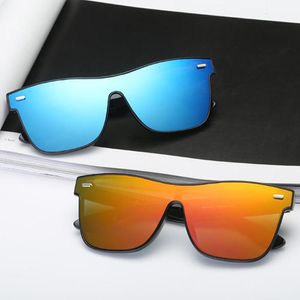 Klassieke vierkante mannen zonnebril Desinger vrouw zonnebril buitenspiegel brilde bril UV400 tinten met dooskisten