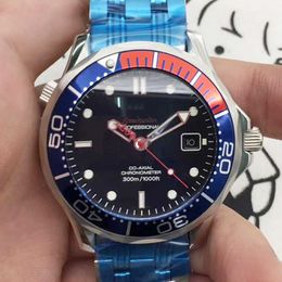 Mode Omega montre de luxe designer méga montre mécanique Oujia 007 rouge bleu Bond entièrement automatique jb