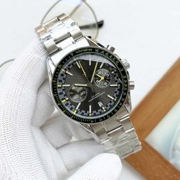 Mode Omeg horloge luxe ontwerper mega quartz horloge Oujia Super Five Needle Timing Burst