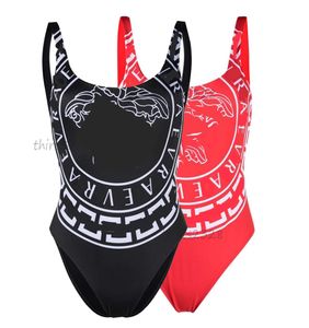 Fashion One Piece Swimsuit Women Beach Wear Rear con trajes de baño con estampado de almo