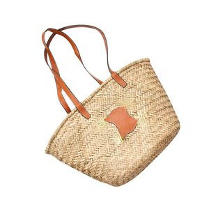 Fashion One-Shoulder Straw Bag Ladies Hand-Woven Beach Style Holiday Travel Large Capacity