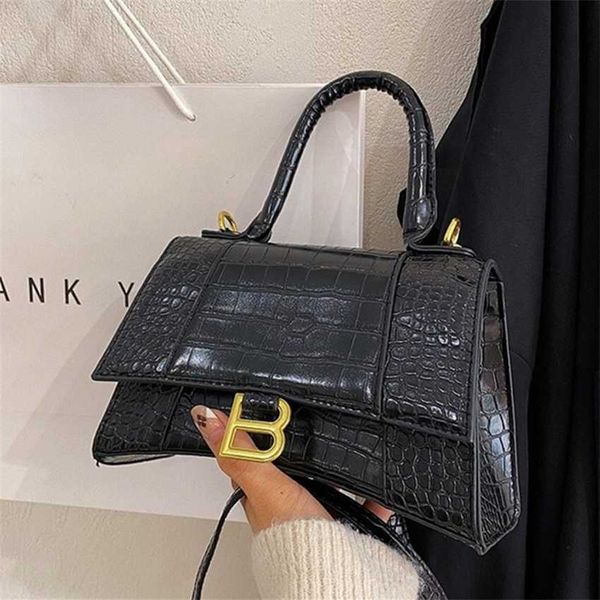 Mode une épaule sablier femme motif crocodile océan air loi bâton texture carrée petit parfum sac de messager portable inventaire 561