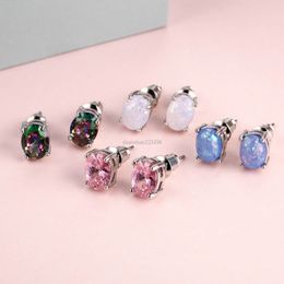 Mode opaal stud oorbellen ovale diamant verloving bruiloftstudie oorbellen dames oorbellen mode sieraden wil en zand cadeau