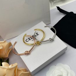 Fashion Open Bangle Knot Rose Gold Sier Bracelets CEL Brand Brand de haute qualité Femmes Bijoux Anniversaire Gift