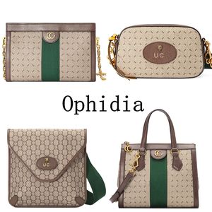 Luxe handtas Ophidia camera schoudertas Spiegelkwaliteit Designer Messenger bag riem Womens tote Clutch crossbody heuptas tijger hoofd canvas Man Chain ronde tassen