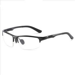 Lunettes de Sport à monture optique en aluminium et magnésium, miroir plat, demi-monture, lunettes à vue courte, 213Y