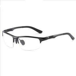 Lunettes de Sport à monture optique en aluminium et magnésium, miroir plat, demi-monture, lunettes à vue courte, 251D