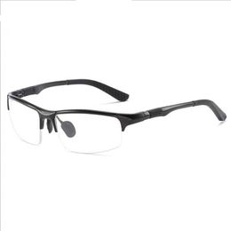 Lunettes de Sport à monture optique en aluminium et magnésium, miroir plat, demi-monture, lunettes à vue courte, 2900