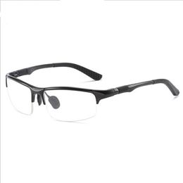 Lunettes de Sport à monture optique en aluminium et magnésium, miroir plat, demi-monture, lunettes à vue courte, 230G