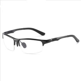 Lunettes de Sport à monture optique en aluminium et magnésium, miroir plat, demi-monture, lunettes à vue courte, 272O