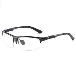 Lunettes de Sport à monture optique, en aluminium et magnésium, miroir plat, demi-monture, lunettes de vue courte, 247p