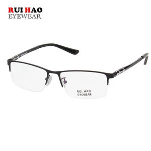 MARCA DE GA GAJAS ópticas de moda Aleación súper ligera con TR90 Temple Half Rimless Eyeglasses Frames 3007 240109