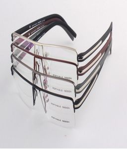 Mode optische bijziendheid halfrim vierkante metalen glazen frame voor mannen 5516140 vier kleuren brillen p8127 style1856711