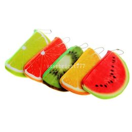 mode oranje watermeloenen halve cirkel Portefeuilles 3D dames portemonnee zachte bedrukking fruitzakken kinderkleding zakje voor kinderen cadeau