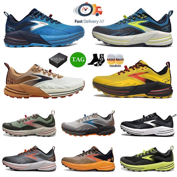 Fashion Original Og Brook Cascadia 16 Men Trainers Hyperion Brooks Running Shoes Designer Lance 9 Chaussures de tennis noir