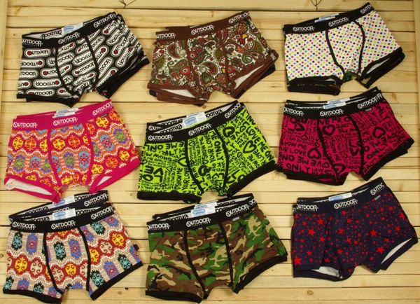 Ropa interior para hombre de moda al aire libre Pantalones cortos de tablero Moda a rayas Floral Multi colores Calzoncillos Boxers