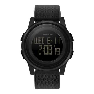 Mode Sports de plein air Montre antichoc électronique hommes et femmes en caoutchouc noir mode tendance vie étanche LED montres numériques G1022