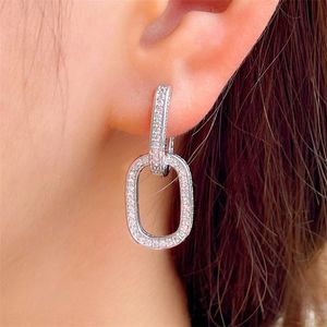 Mode Ovale Charm Oorbellen Koper Wit AAA Cubic Zirconia Earring Designer voor Vrouwen 18K Gold 925 Sterling Silver Post Sieraden voor Bruid Huwelijkscadeau Topkwaliteit