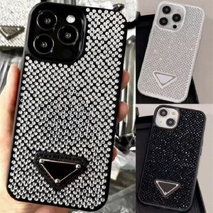 Fashion P Designer Glitter Téléphone Case pour iPhone 15 Pro Max 14 12 15Promax 13 15pro Luxury Bling Sparkling Rhinestone Diamond bijoué 3D CRISTAL COURT