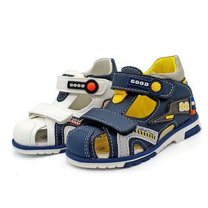 Modepaar orthopedische schoenen jongen pu lederen kinderen sandalen superkwaliteit kinderen zomerschoenen l 4525