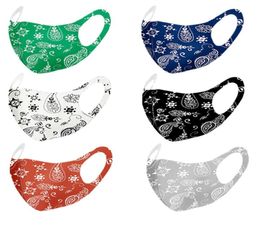 Fashion paisley masker 3D wasbaar herbruikbaar masker pm25 gezichtsverzorging schild zonnekleur goud elleboog pailletten ontwerper gezicht feestmaskers dhl2750901