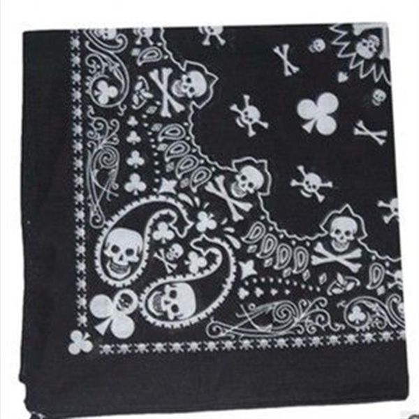 Moda paisley cráneo cabeza bufanda abrigo 100% algodón bandana pulsera 12pcs / lot 273f