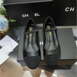 Mode Paris Designer Dessentas Spring 2 C Nieuwe 100% Sheepskin Ballet Flats Luxe letters Casual Dames Black Flat Boat Shoes Women's Leather Shoes