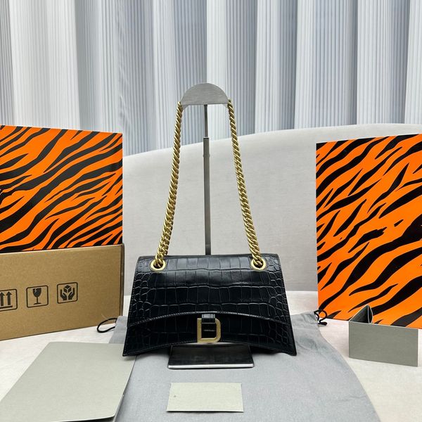 mode Paris famille sac de sablier matériel B logo sac à bandoulière en crocodile Designer chaîne à rabat sac à bandoulière sac à main et sac à main fourre-tout de marque de luxe pour femmes