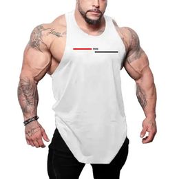 Fashion Paris Print Gym Fitness Mens Racer occasionnel Back Loose Tops Summer Cotton Sans manches Bodybuilding T-shirts 240425