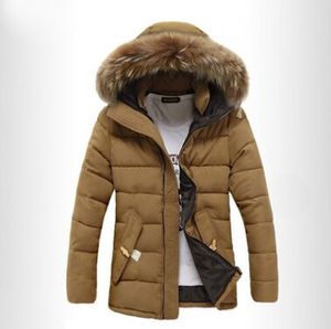 Mode Parkas hommes marque vêtements veste d'hiver hommes thermique à capuche épaissir manteau décontracté capuche de fourrure chaud vers le bas vestes vêtements d'extérieur Q4