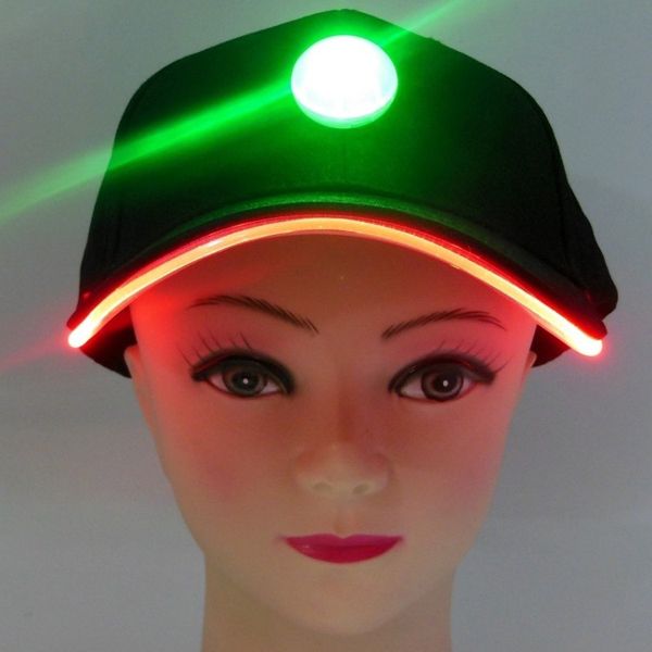 Modische Partyhüte mit LED-Lichtern, Baseballkappen, Sonnenhut für Reisen, verschiedene satte Farben, Größenanpassung