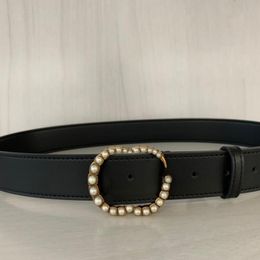 Moda Perla Hebilla Cinturones Diseñador Para Mujer Cinturón de Ocio Marca de Lujo Clásico Hombres Comercio Decorar Cinturón Doble Letra Versátil Wa304A