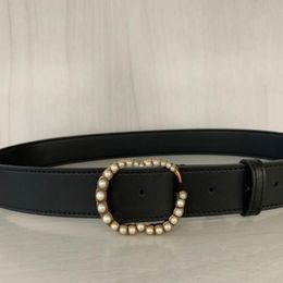 Moda Perla Hebilla Cinturones Diseñador Para Mujer Cinturón de Ocio Marca de Lujo Clásico Hombres Comercio Decorar Cinturón Doble Letra Versátil Wa2571