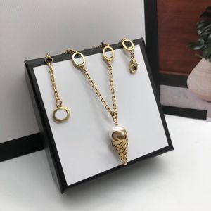 Collier chaîne de perles à la mode, pendentif classique, chaînes de Couple pour femmes, fourniture de bijoux en laiton