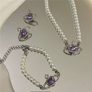 Fashion Pearl Choker Romantic Collac Chain Crystal Planet Pendant Colliers pour femmes bijoux Tassel Cadeaux Girls E670