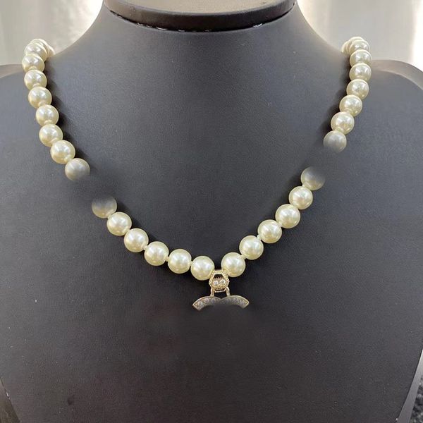 Collier de perles de créateur ras du cou en or 18 carats pour hommes et femmes, bijoux en acier inoxydable, cadeaux de fête de mariage, vente en gros