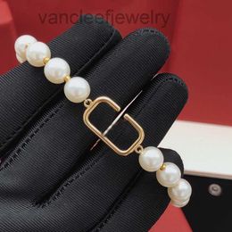 Collier de perle de mode Bijoux de créateurs mariage diamant plaque platine lettres pendentifs colliers pour womenchd2309265-12 thebluestar