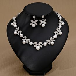 Collier de perle de mode Silver Chain Bijoux Colliers Colliers Colliers de mariage et boucles d'oreilles pour femmes