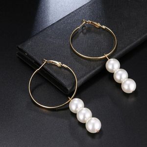Boucle d'oreille pendentif en perles, minimaliste, grand cercle géométrique rond, grand cerceau pour femmes et filles, bijoux de fête de mariage