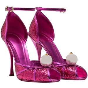 Fashion Pearls Peep tpe dames Mary Jane schoenen dunne hoge hiel rome gladiatoren sandalen dame pumps