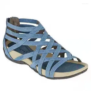 Mode peep vrouwen teen sandalen kruipen rits zipper vrouwelijke wiggen schoenen zomer Roman Comfort Beach Ladies Casual Sandalias 47244