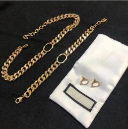 Bracelet pendentif de mode Double lettre Collier de cou cubain Colliers Personnalité Mesdames Bijoux de créateur de créateurs de fêtes de mariage