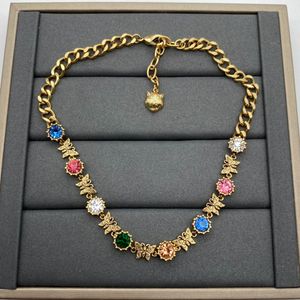 Collier de lettre de pendentif de mode pour les femmes amateurs de mariage de fête cadeau bijoux de fiançailles Designer de luxe collier de marque en cristal plaqué or 18 carats