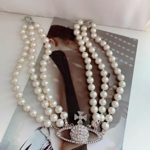 Mode hanger kettingen ontwerper brief Vivian chokers luxe vrouwen sieraden metalen parelketting juwelier
